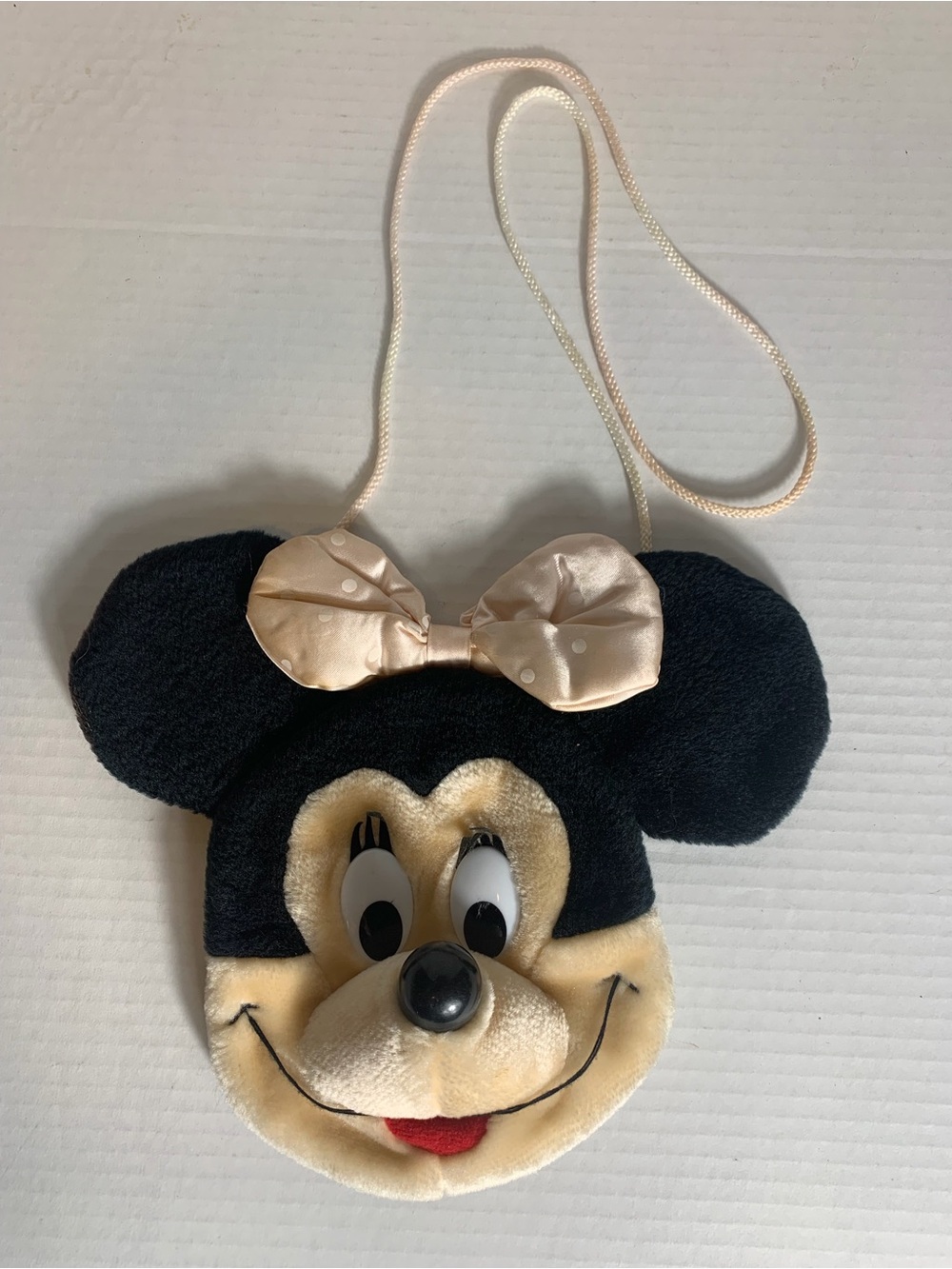 Minnie Mouse Vintage Plush Crossbody Bag with Pink Bow - Kids Accessories